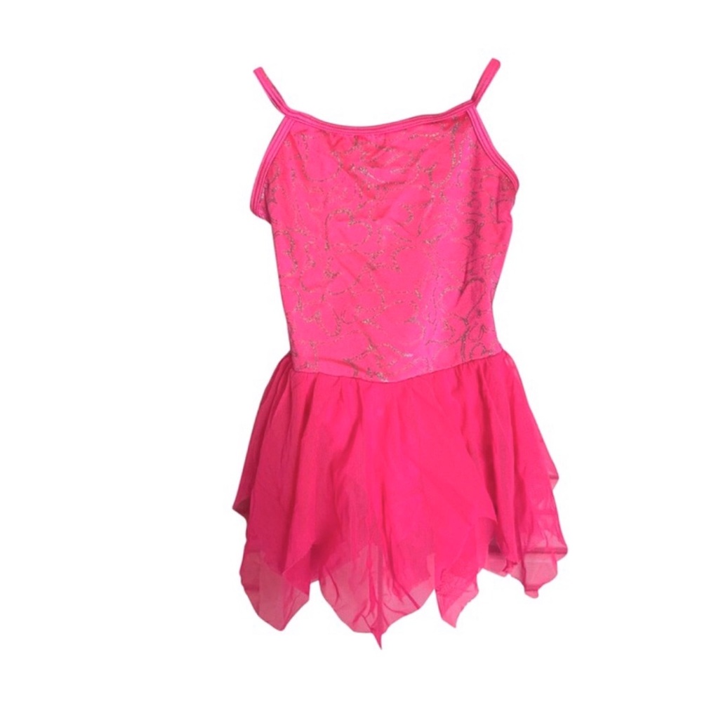 Ballet 6x heart Hot pink polyester bodysuit